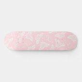 Skateboard Elegant White Butterflies Rose Design (Horz)