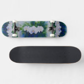 Skateboard Elégante aquarelle blanche orchidées boho tropical (Horz)