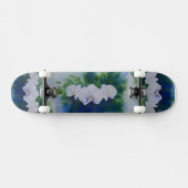 Skateboard Elégante aquarelle blanche orchidées boho tropical (Horz)
