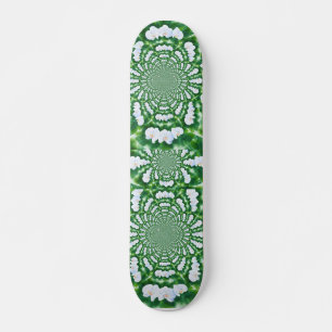 Skateboard Elégante aquarelle Orchidée blanche Mandala