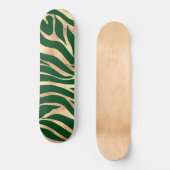 Skateboard Elégante Parties scintillant or Zebra Green Poster (Recto)