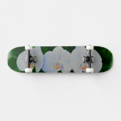Skateboard Elégante peinture d'orchidée tropicale blanche (Horz)