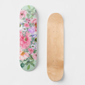 Skateboard Élégantes fleurs de jardin d'été (Recto)