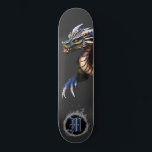 Skateboard *~* Élément AP88 Dragon Élémentaire Fierce Blue<br><div class="desc">(Code de recherche AP88 pour trouver des articles similaires ) Transfert facile vers d'autres produits Zazzle. DRAGON Élément Élémentaire avec ANNEAU de FEU / FLAMES / FLAME et MONOGRAMME INITIAL pour votre nom - Conserver ou modifier ou supprimer le texte. Cette Fierce Popular skateboard de tendance chinoise style personnalisé pro...</div>