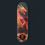Skateboard *~* Élément AP88 Feu de dragon élémentaire<br><div class="desc">(Code de recherche AP88 pour trouver des articles similaires ) Transfert facile vers d'autres produits Zazzle. DRAGON Élément Élémentaire avec ANNEAU de FEU / FLAMES / FLAME et MONOGRAMME INITIAL pour votre nom - Conserver ou modifier ou supprimer le texte. Cette Fierce Popular skateboard de tendance chinoise style personnalisé pro...</div>