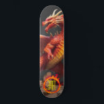 Skateboard *~* Élément AP88 Feu d'incendie de dragon élémenta<br><div class="desc">(Code de recherche AP88 pour trouver des articles similaires ) Transfert facile vers d'autres produits Zazzle. DRAGON Élément Élémentaire avec ANNEAU de FEU / FLAMES / FLAME et MONOGRAMME INITIAL pour votre nom - Conserver ou modifier ou supprimer le texte. Cette Fierce Popular skateboard de tendance chinoise style personnalisé pro...</div>