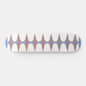 Skateboard Éléments Art déco en or rose & bleu (Horz)