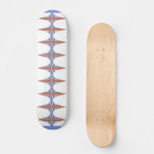 Skateboard Éléments Art déco en or rose & bleu (Recto)