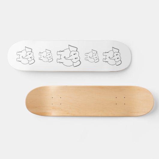 Skateboard Eléphant blanc. (Horz)