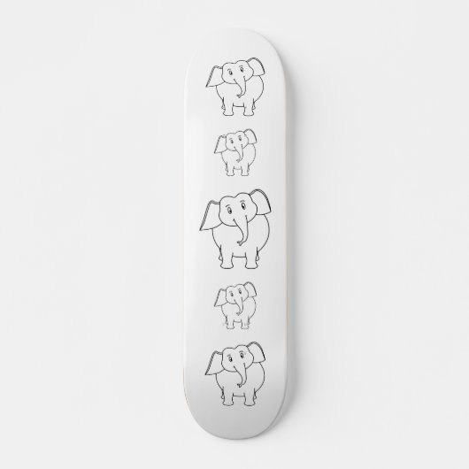 Skateboard Eléphant blanc. (Devant)