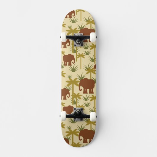 Skateboard Éléphants et paumes dans le camouflage (Recto)