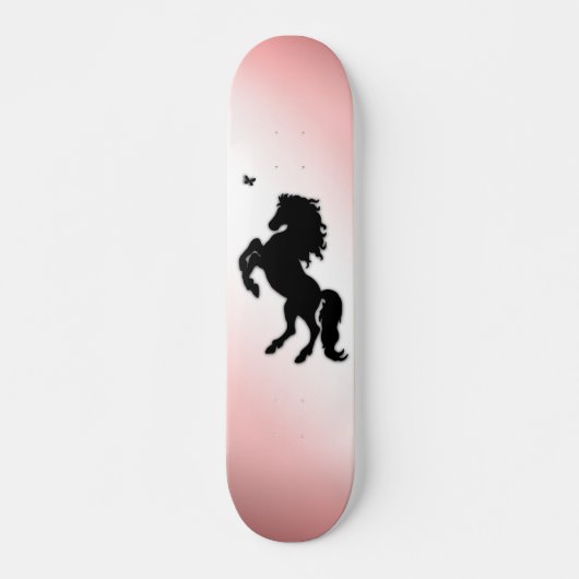 Skateboard Élevage noir stallion rose (Devant)