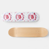 Skateboard Embrasse-Moi ! Lèvres Rouges Avec Coeurs (Horz)