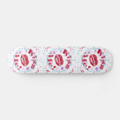 Skateboard Embrasse-Moi ! Lèvres Rouges Avec Coeurs (Horz)
