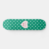Skateboard Emerald Green Heart Avec Nom (Horz)