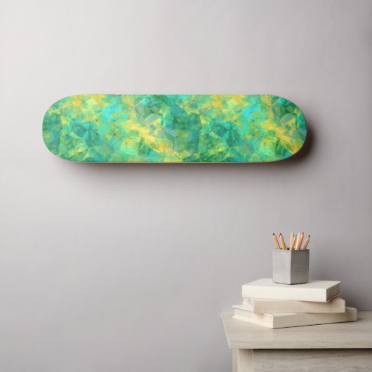 Skateboard Émeraude Vert Crumpled Texture (Art mural (Horz))