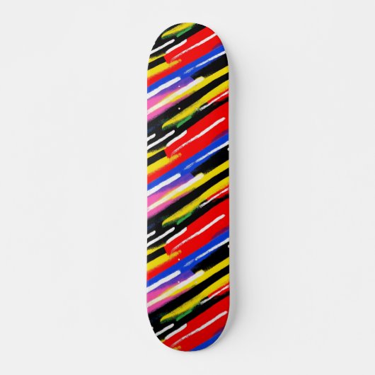 Skateboard Émeute de rayure néon électrique (Devant)