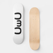 Skateboard Émoticône heureuse de visage d'Anime d'UwU (Recto)