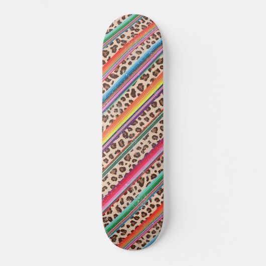 Skateboard Empreinte de léopard arc-en-ciel Motif animal mode (Recto)