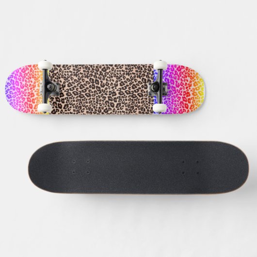 Skateboard Empreinte de léopard avec rose et orange pour les (Horz)