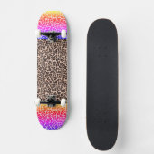 Skateboard Empreinte de léopard avec rose et orange pour les (Recto)