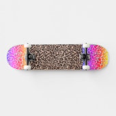 Skateboard Empreinte de léopard avec rose et orange pour les (Horz)
