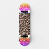 Skateboard Empreinte de léopard avec rose et orange pour les (Recto)