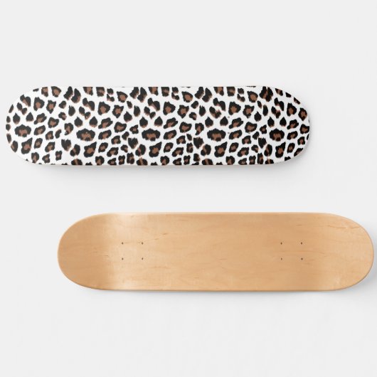 Skateboard Empreinte de léopard blanc (Horz)
