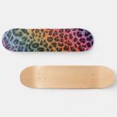 Skateboard Empreinte de léopard d'arc-en-ciel de parties (Horz)