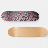 Skateboard Empreinte de léopard Glittery sur brillant rose ch (Horz)