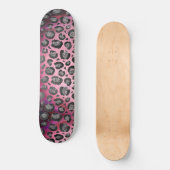 Skateboard Empreinte de léopard Glittery sur brillant rose ch (Recto)