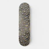 Skateboard Empreinte de léopard Glittery sur Glossy Grey (Recto)
