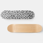 Skateboard Empreinte de léopard noir et blanc Motifs de peau (Horz)