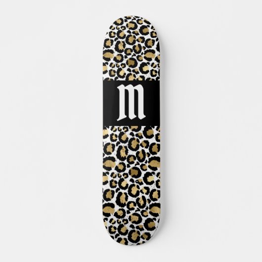 Skateboard Empreinte de léopard personnalisé (Devant)