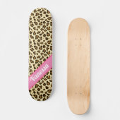 Skateboard Empreinte de léopard personnalisé - Filles (Recto)