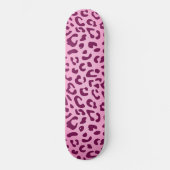 Skateboard Empreinte de léopard rose élégant (Recto)