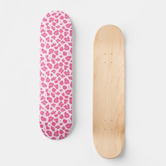 Skateboard Empreinte de léopard rose - Filles (Recto)