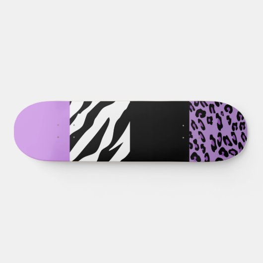Skateboard Empreinte de léopard, Zebra Print, Poster de anima (Horz)