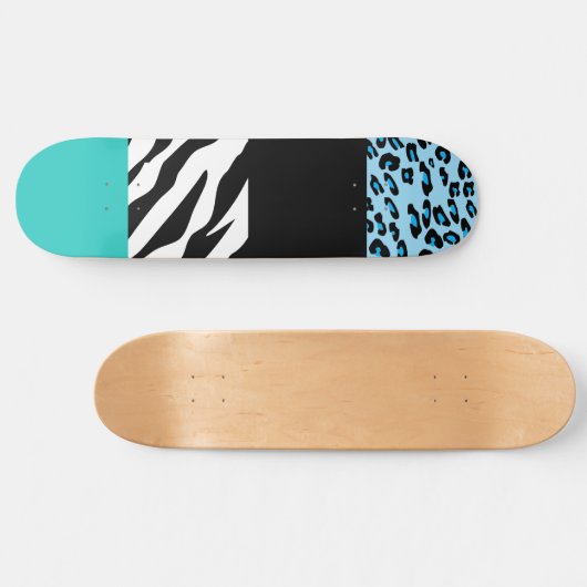 Skateboard Empreinte de léopard, Zebra Print, Poster de anima (Horz)