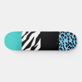 Skateboard Empreinte de léopard, Zebra Print, Poster de anima (Horz)