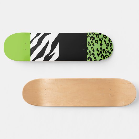 Skateboard Empreinte de léopard, Zebra Print, Poster de anima (Horz)