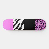 Skateboard Empreinte de léopard, Zebra Print, Poster de anima (Horz)