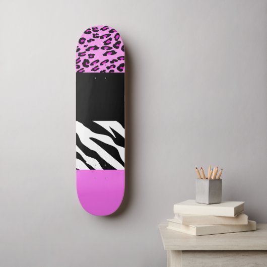 Skateboard Empreinte de léopard, Zebra Print, Poster de anima (Art mural)