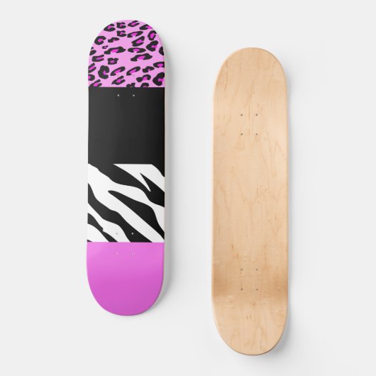 Skateboard Empreinte de léopard, Zebra Print, Poster de anima (Recto)