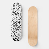 Skateboard Empreinte de léopard, Zones Léopard, Noir Et Blanc (Recto)