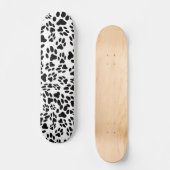 Skateboard Empreinte de patte Chat noir et blanc (Recto)