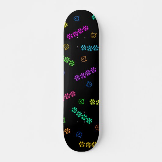 Skateboard Empreintes de pattes de Meow (Devant)
