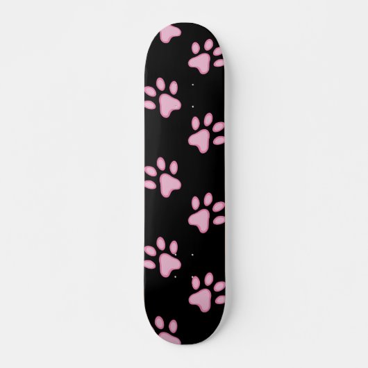 Skateboard Empreintes de pattes roses (Devant)