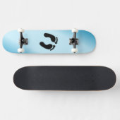 Skateboard Empreintes nues bleu (Horz)
