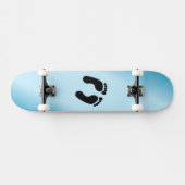 Skateboard Empreintes nues bleu (Horz)